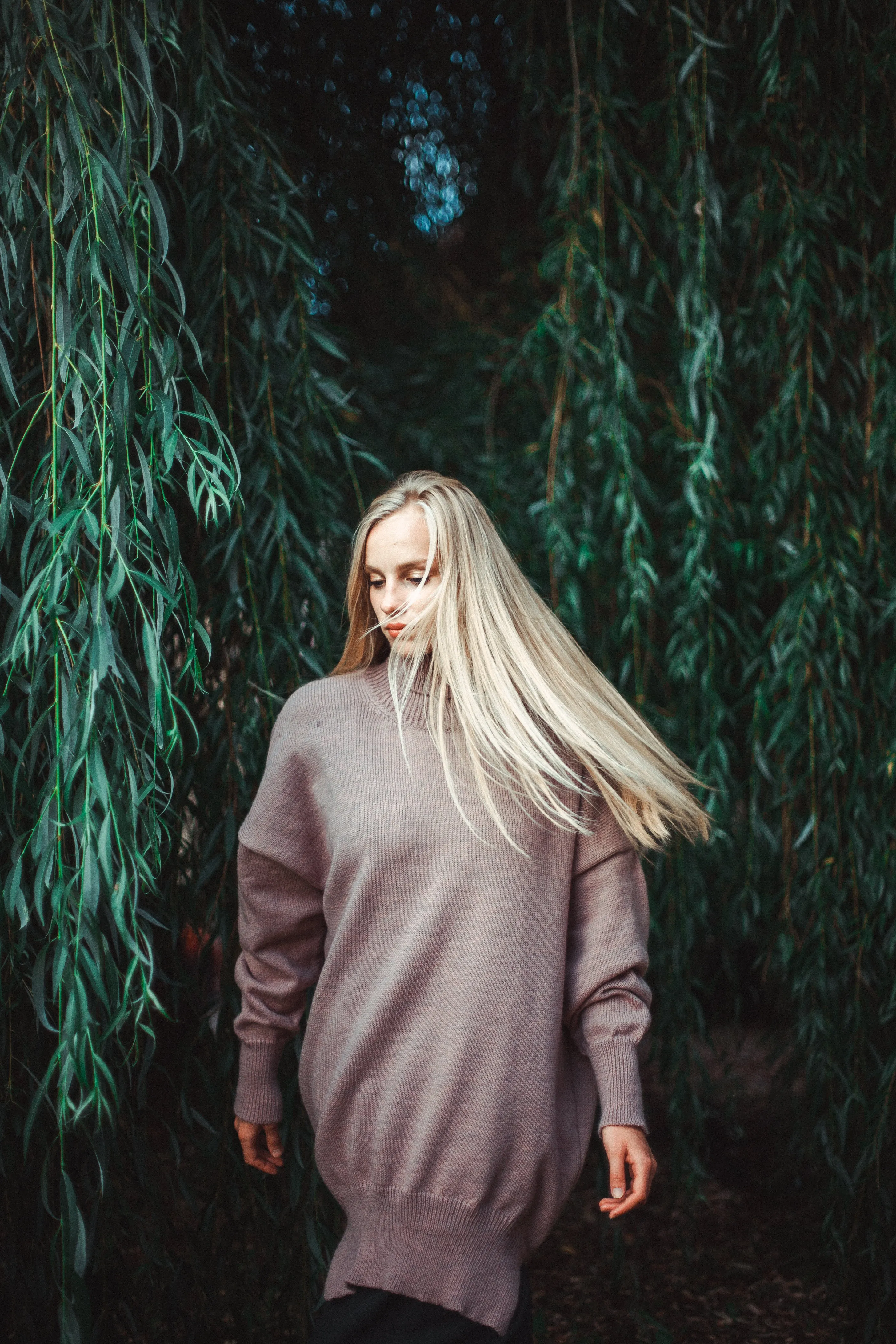 “Lilac” –  Wool  oversized long sweater | VÉJA