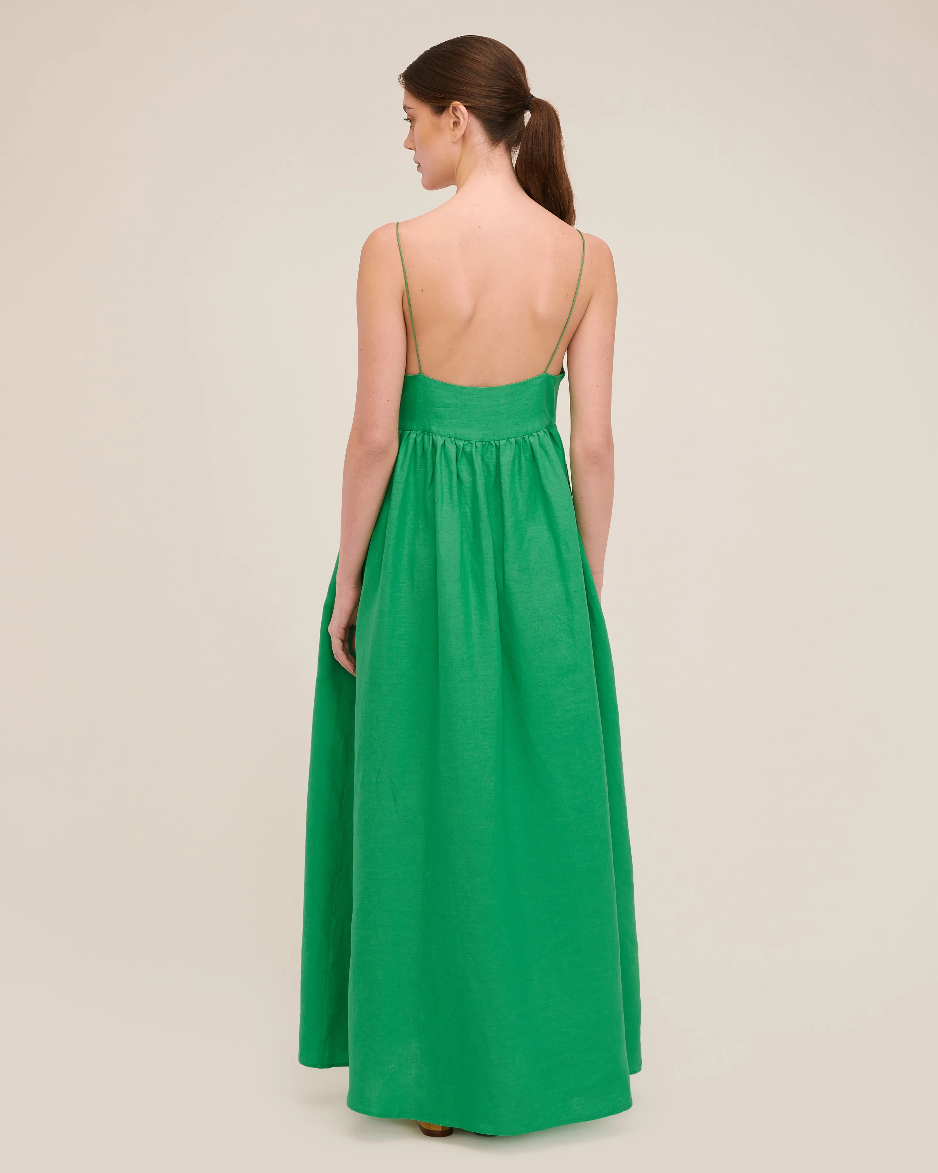 Linen Empire Maxi Dress