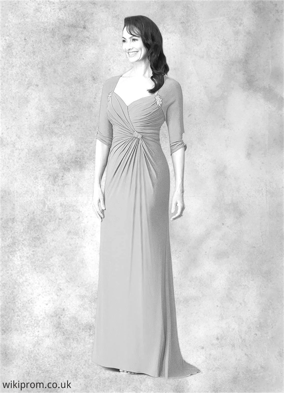 Lois Mermaid Sweetheart Neckline Luxe Knit Sweep Train Dress SWKP0019934