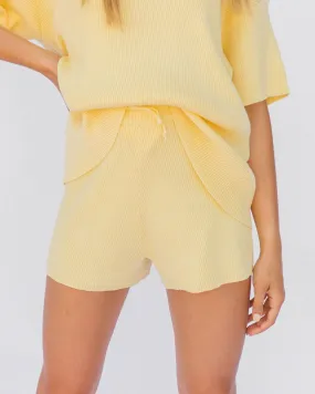 Lullaby Club Alex Knit Shorts - Lemon *FINAL SALE*