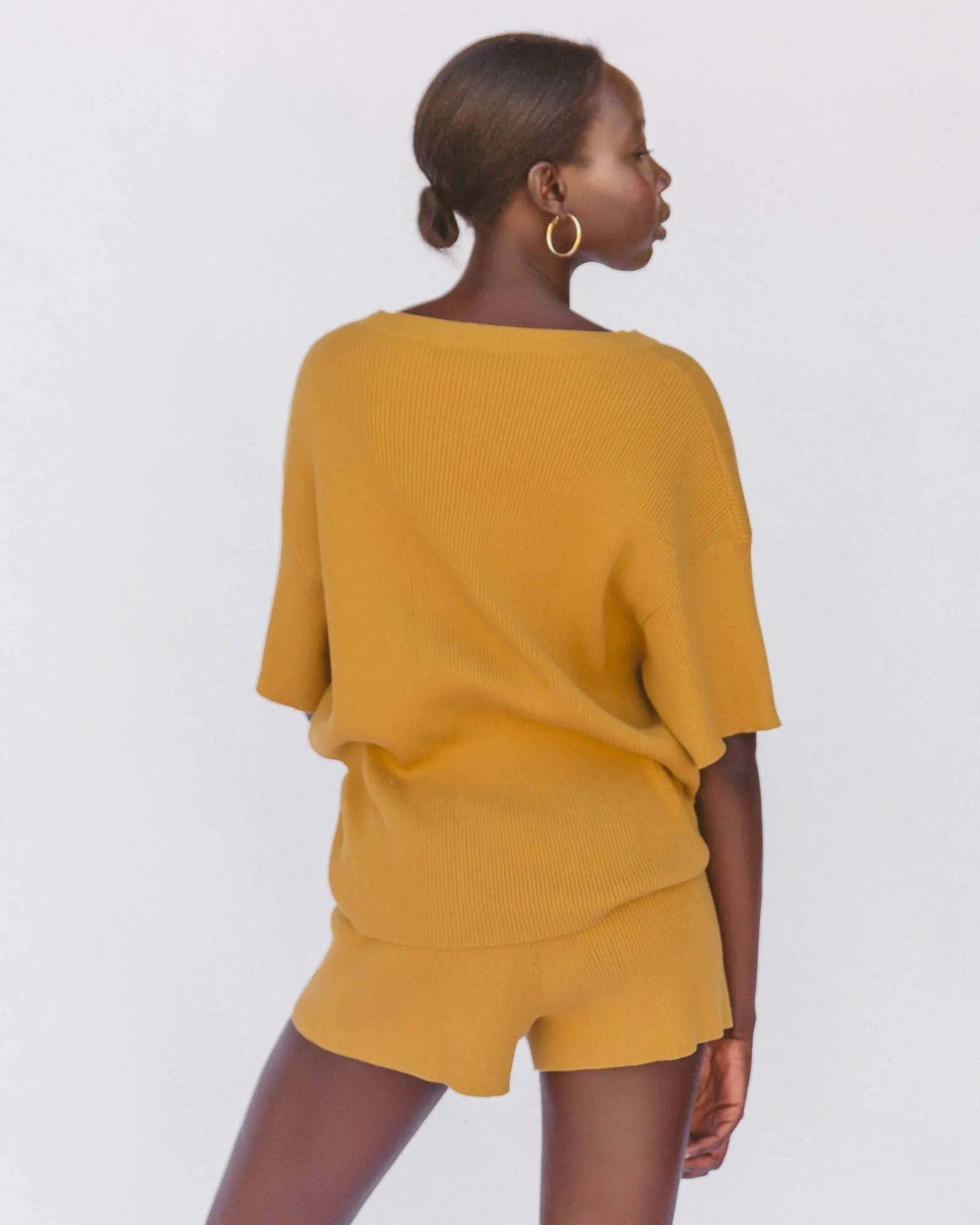 Lullaby Club Alex Knit Shorts - Mustard *FINAL SALE*