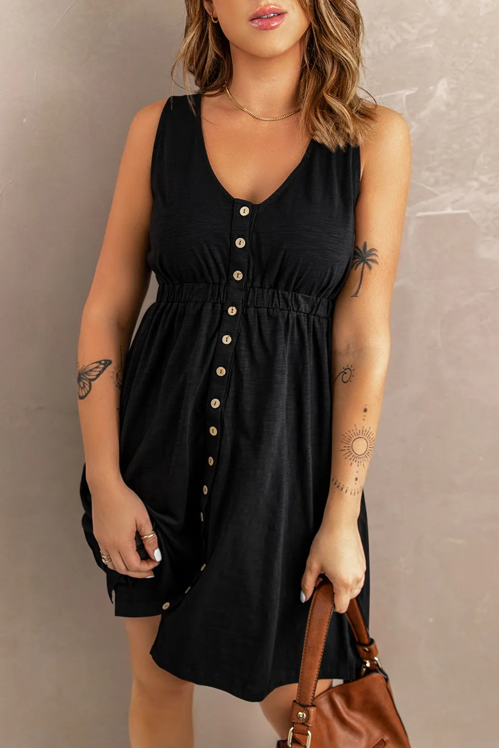 Magic Dress Sleeveless Button Down Mini Dress