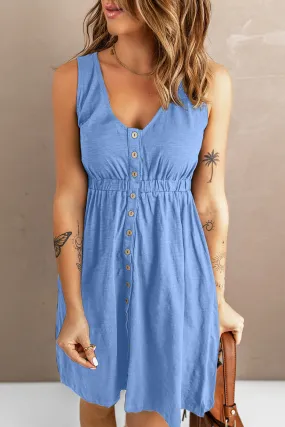Magic Dress Sleeveless Button Down Mini Dress