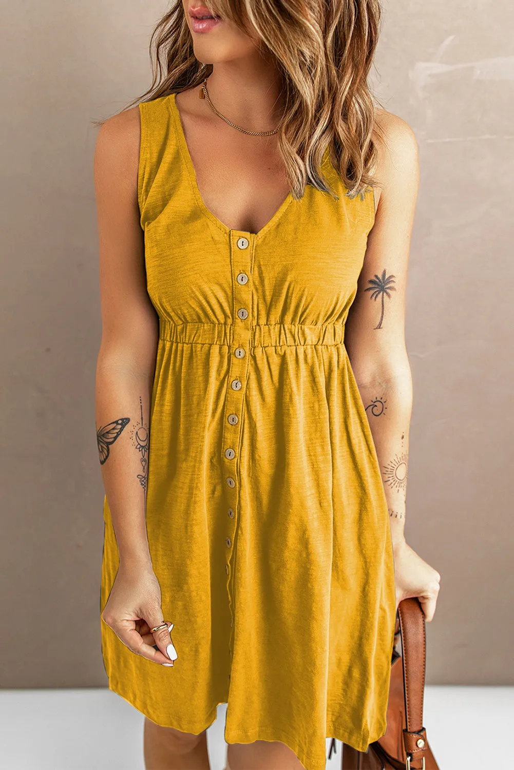 Magic Dress Sleeveless Button Down Mini Dress