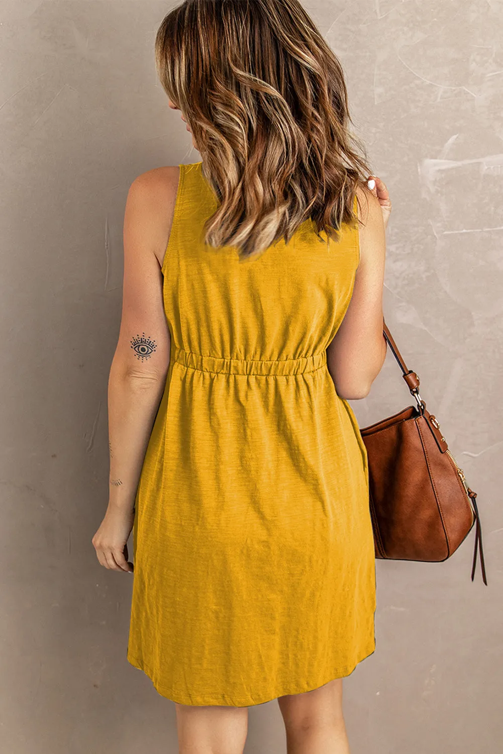 Magic Dress Sleeveless Button Down Mini Dress