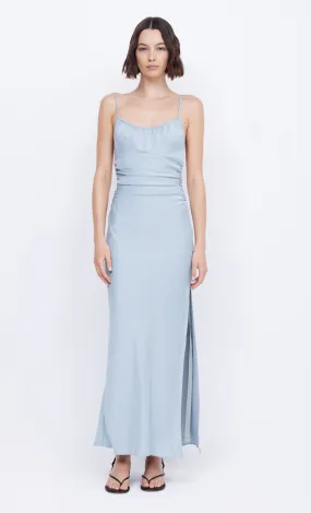 MARI LOU GATHERED MAXI DRESS - DOVE BLUE