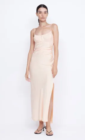MARI LOU GATHERED MAXI DRESS - PEACH