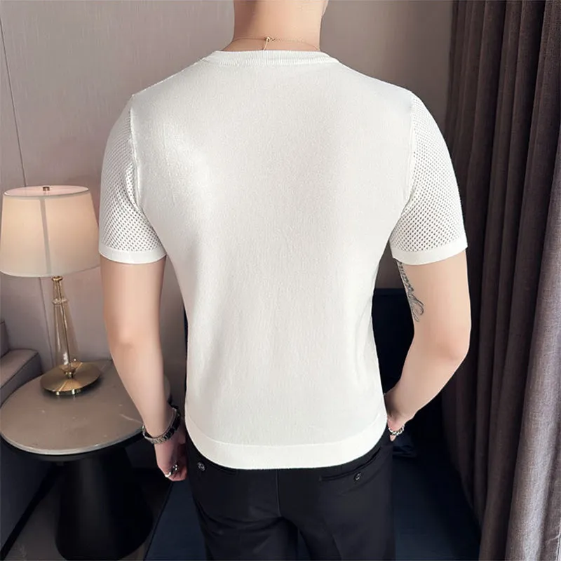 Men's Slim Fit Hollow Knit T-Shirt