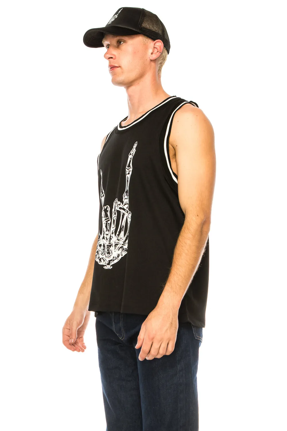 METAL FINGER BLACK BASKETBALL JERSEY