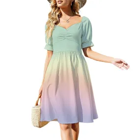 Mint Green Dress, Babydoll Dress, Retro Dress, Ombre Dress, Rainbow Dress, Retro style dress, Pinup Dress, Vintage inspired dress, 50s style