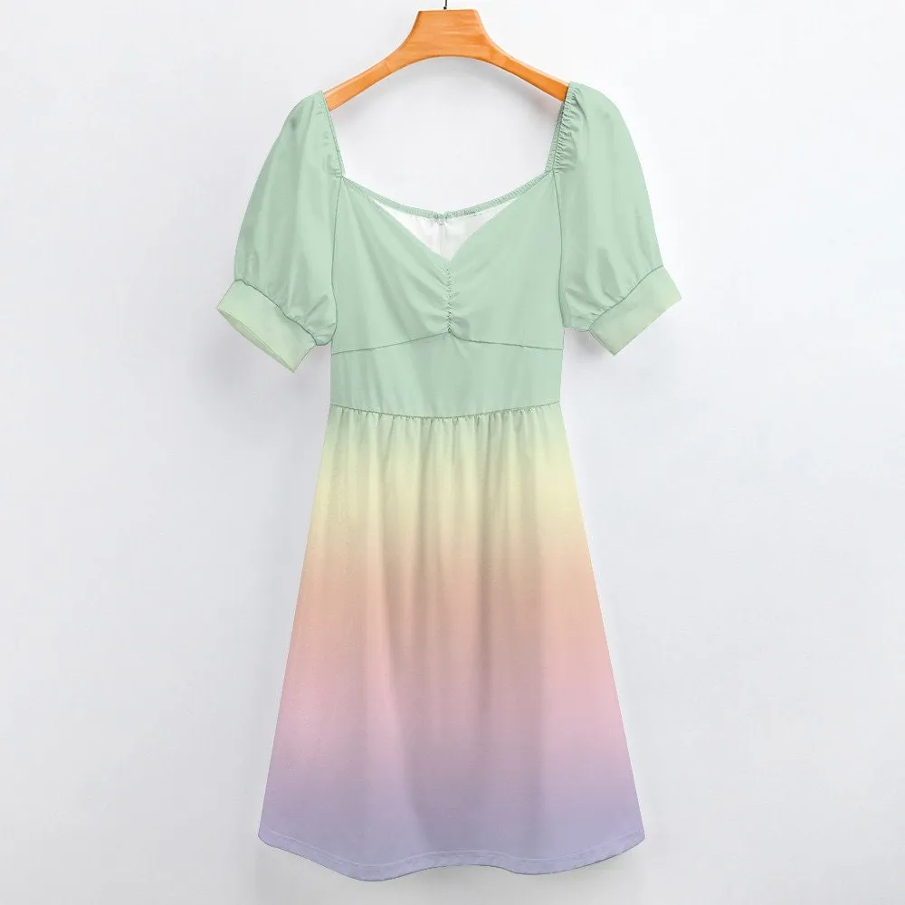 Mint Green Dress, Babydoll Dress, Retro Dress, Ombre Dress, Rainbow Dress, Retro style dress, Pinup Dress, Vintage inspired dress, 50s style