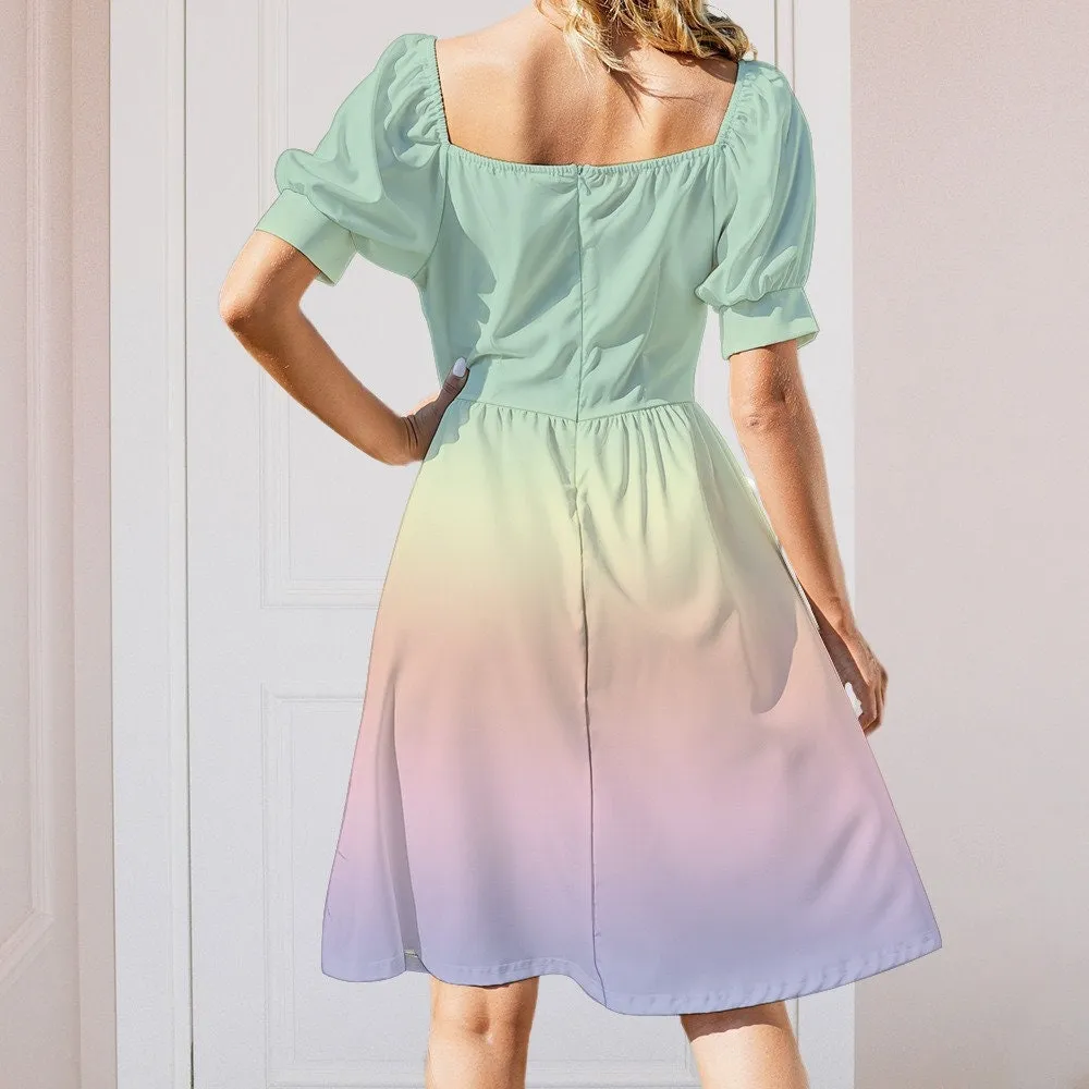 Mint Green Dress, Babydoll Dress, Retro Dress, Ombre Dress, Rainbow Dress, Retro style dress, Pinup Dress, Vintage inspired dress, 50s style