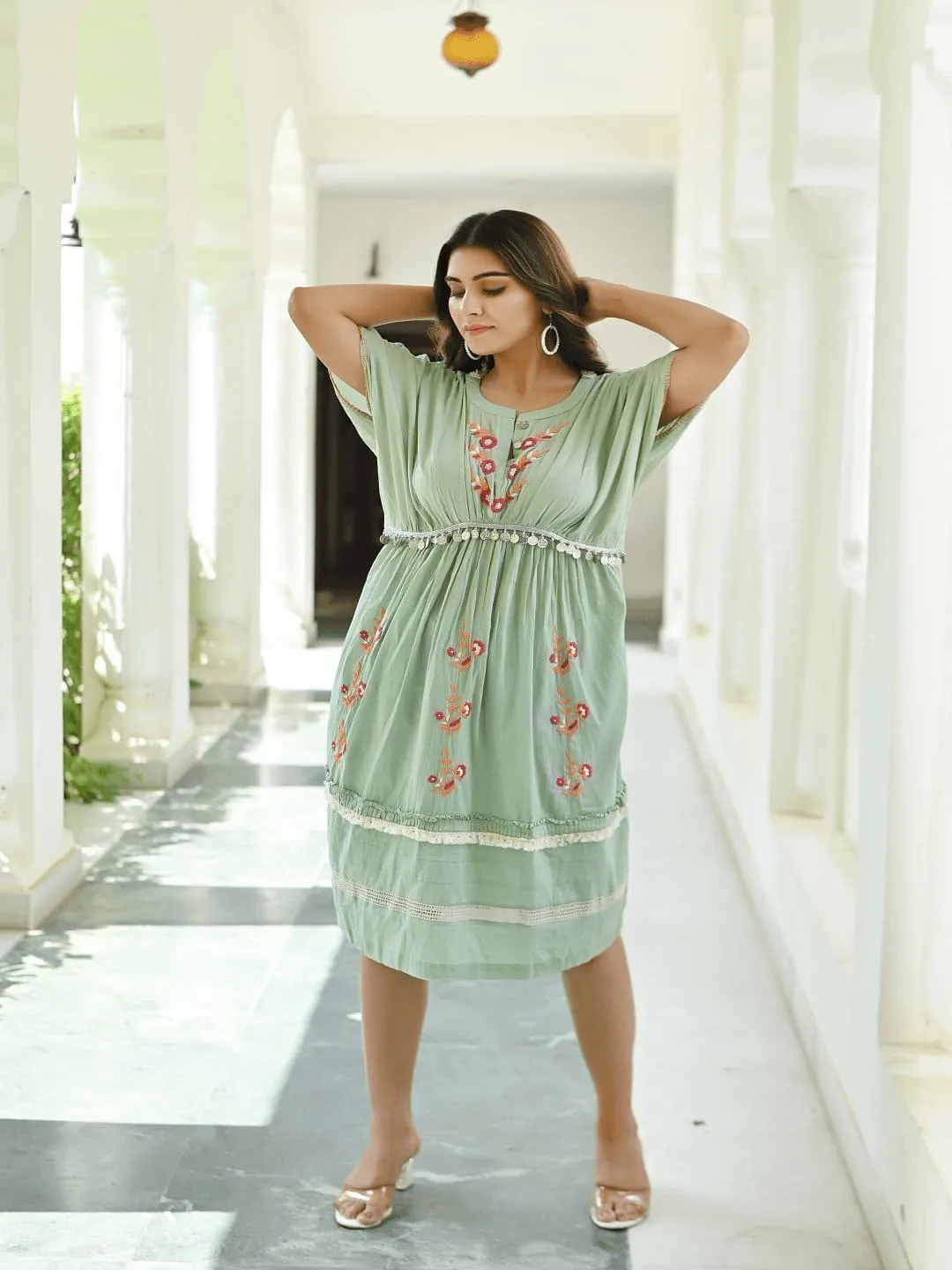 Mint Green Utsav Chikankari Dress
