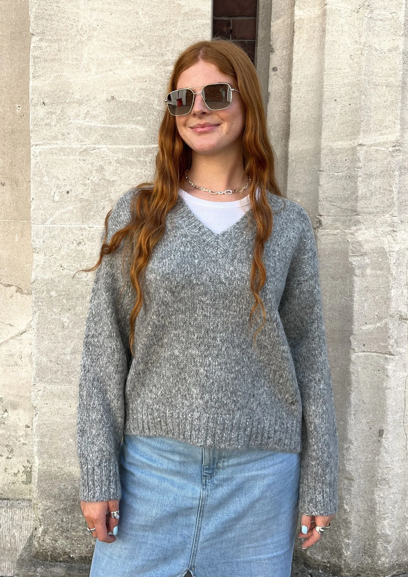 MMWelma Warm Knit Grey Melange