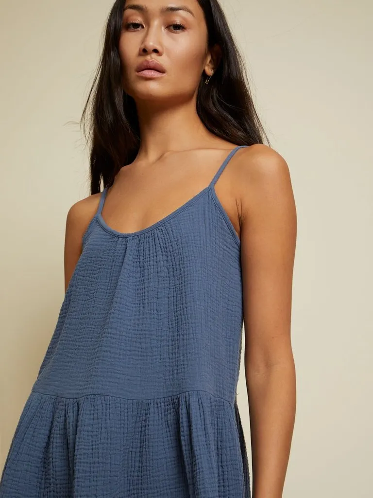 Nation LTD - Addie Tiered Mini Dress in Denim Blue