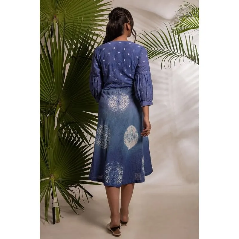 Navy Blue Tie Dye  Dress