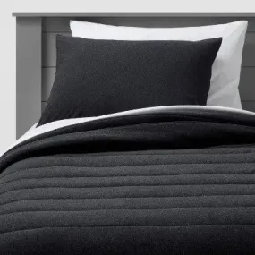 New - Full/Queen Channel Jersey Comforter Set Black - Pillowfort