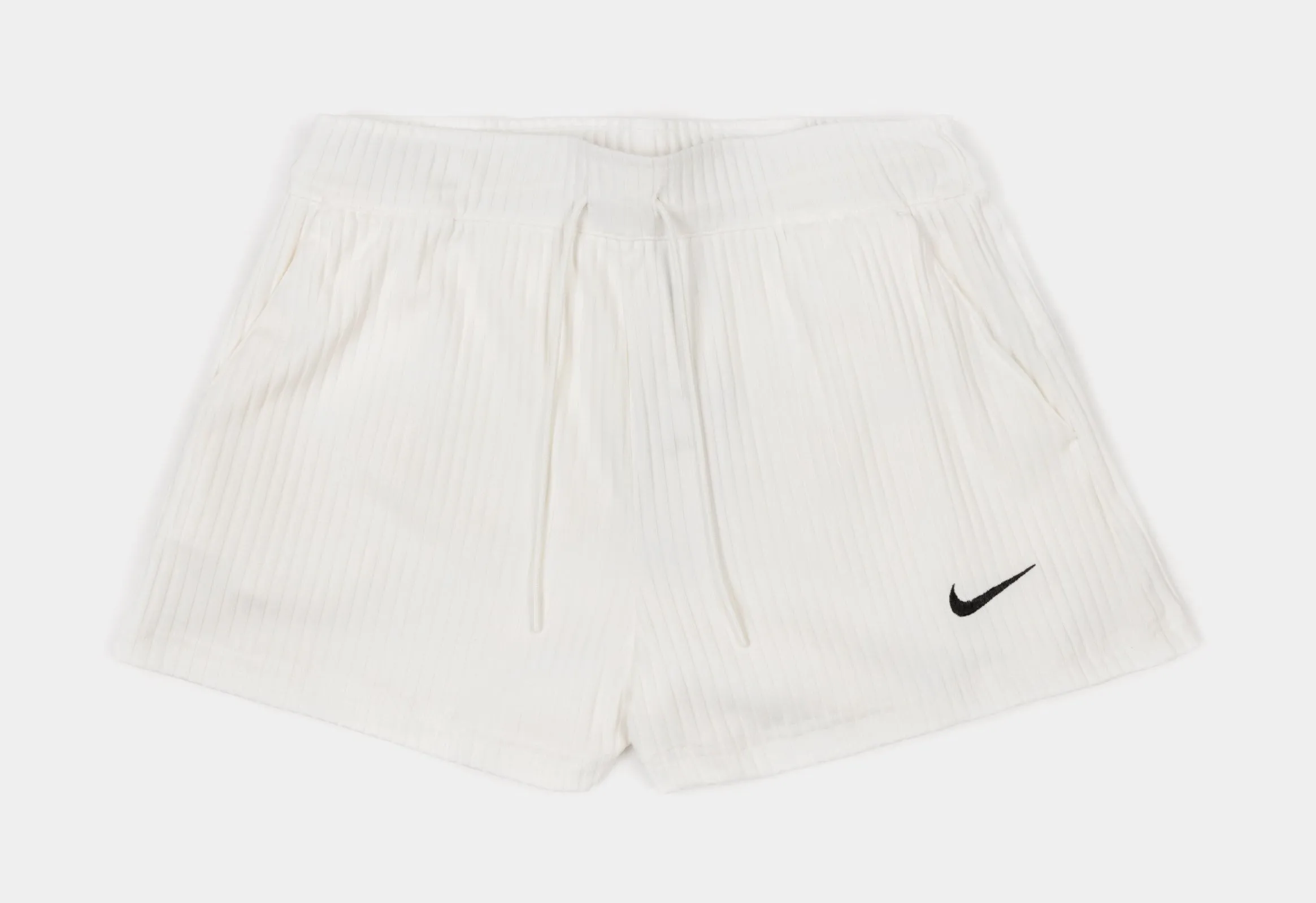 NSW High-Waisted Ribbed Jersey Womens Shorts (Beige)