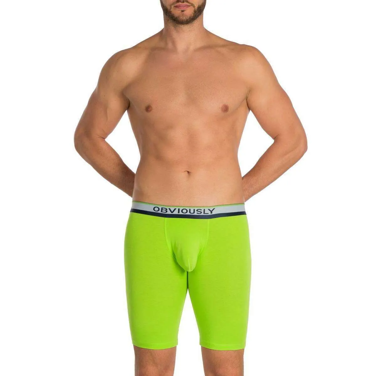 Obviously PrimeMan AnatoMAX Boxer Brief 9inch Leg - Lime Green