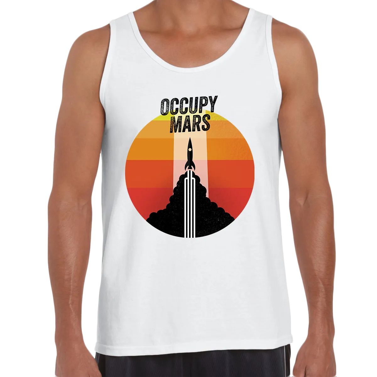 Occupy MARS Nasa Space Project SpaceX Rocket Stars Tank Top