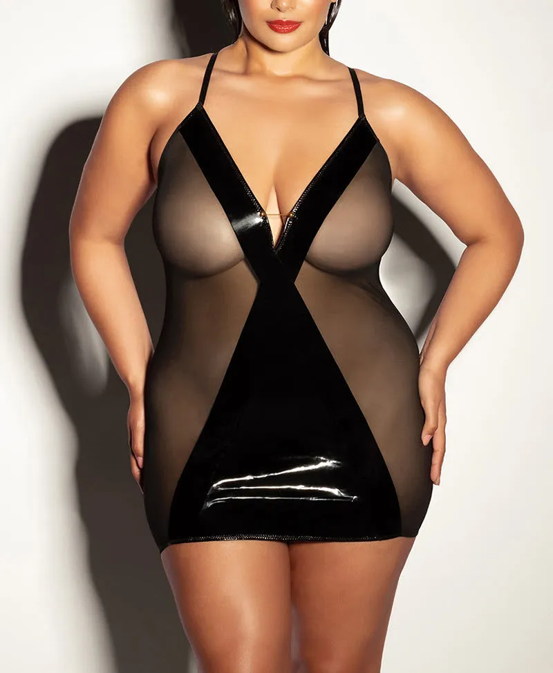 Oh La La Cherie Fetish Lingerie Finesse Plus Size Sheer Babydoll Dress 70-11366X