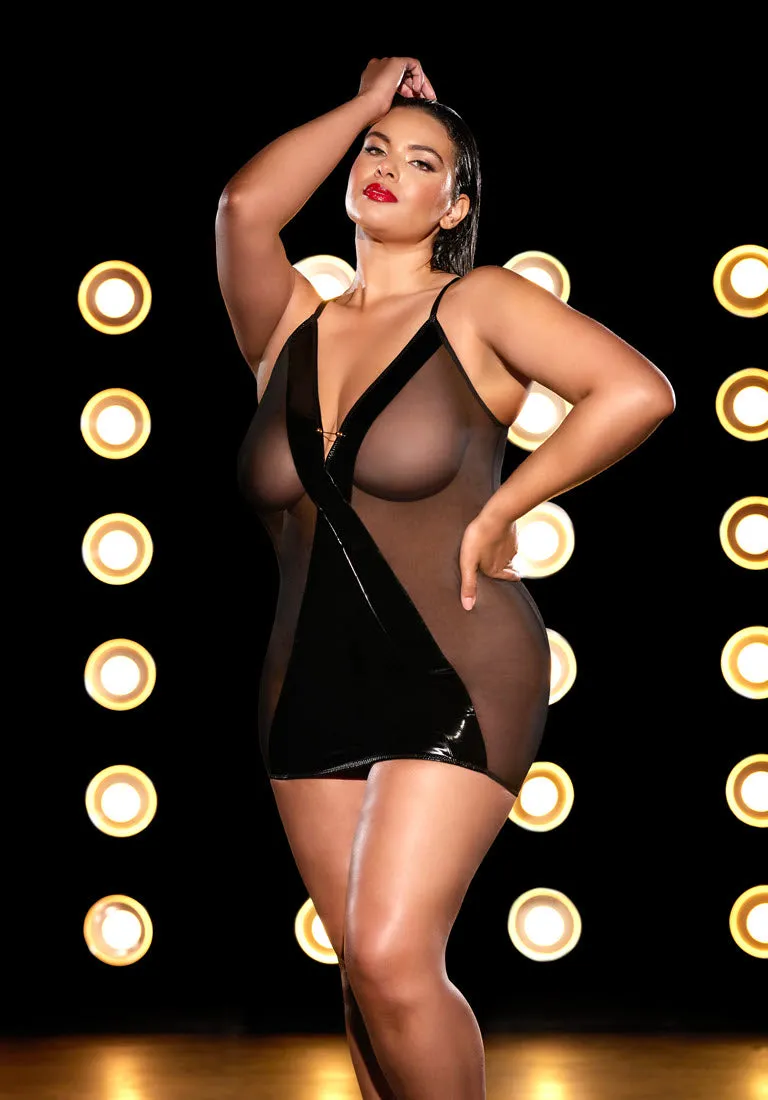 Oh La La Cherie Fetish Lingerie Finesse Plus Size Sheer Babydoll Dress 70-11366X