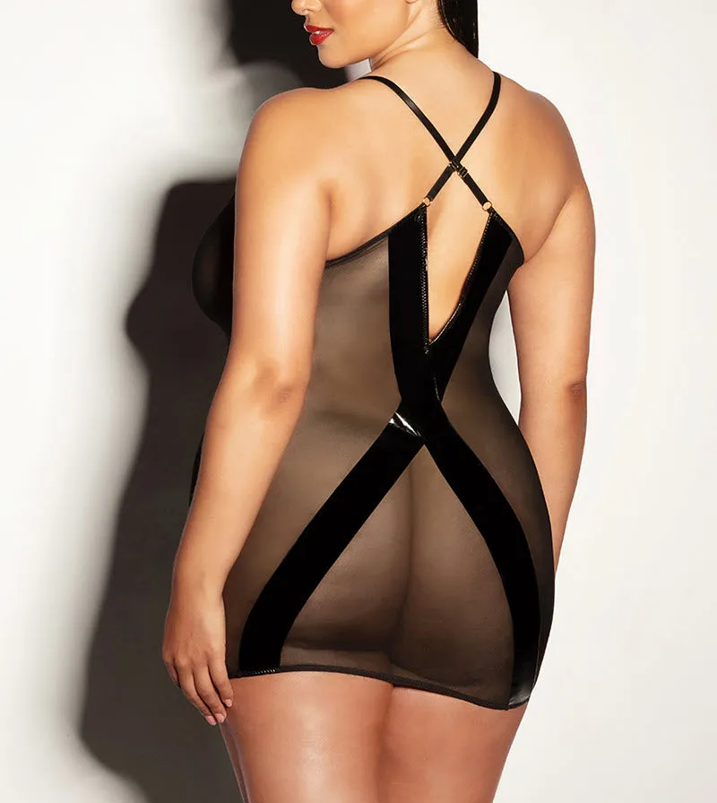 Oh La La Cherie Fetish Lingerie Finesse Plus Size Sheer Babydoll Dress 70-11366X