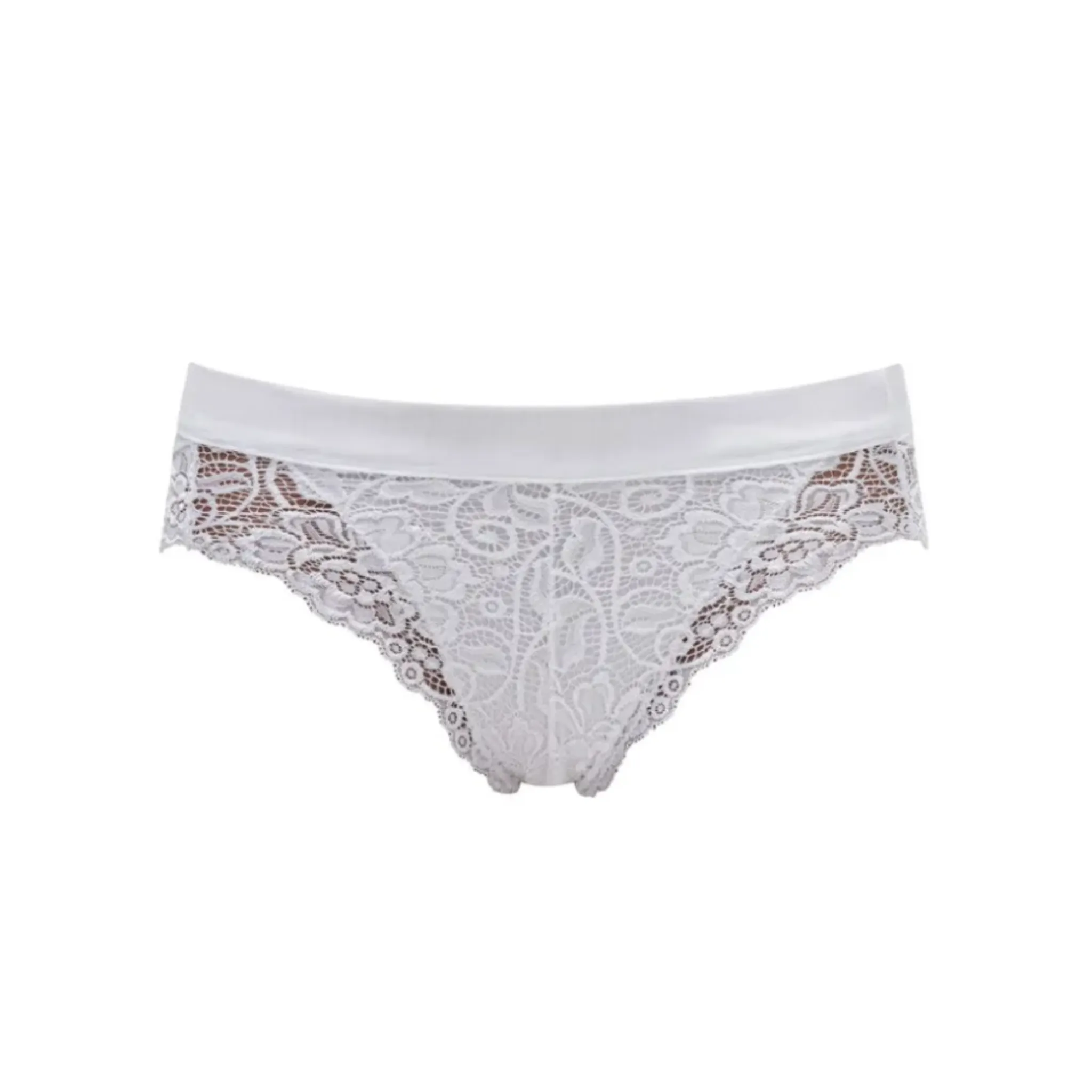 OLIMPIA - Modal High-Hip Briefs with Lace Inserts