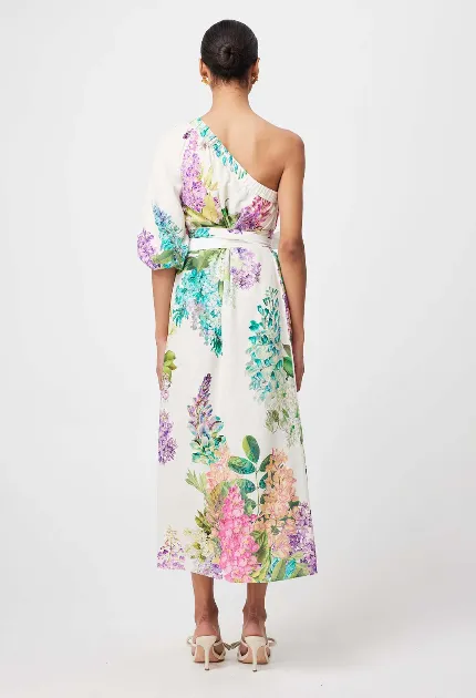 Once Was BAHIA LINEN VISCOSE DRESS IN WISTERIA ALBA