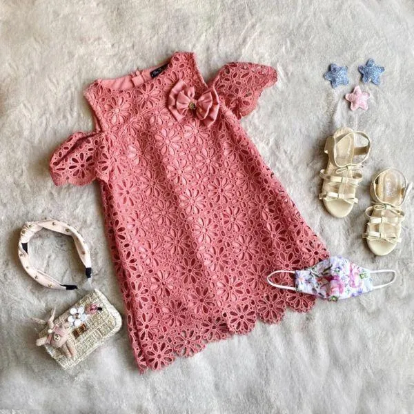 One Friday Pink Lace Design Dress
