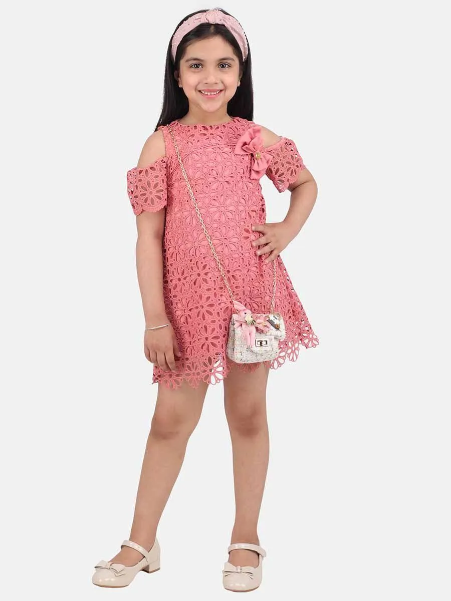 One Friday Pink Lace Design Dress
