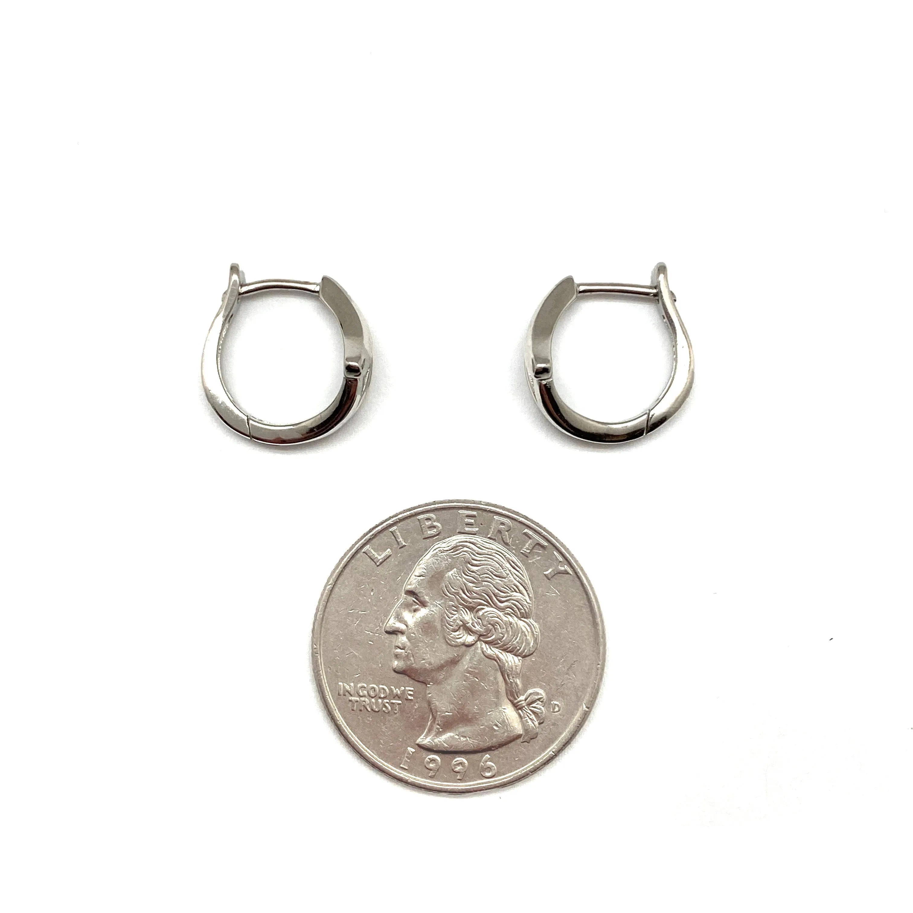 Open Faced CZ Huggie Earrings