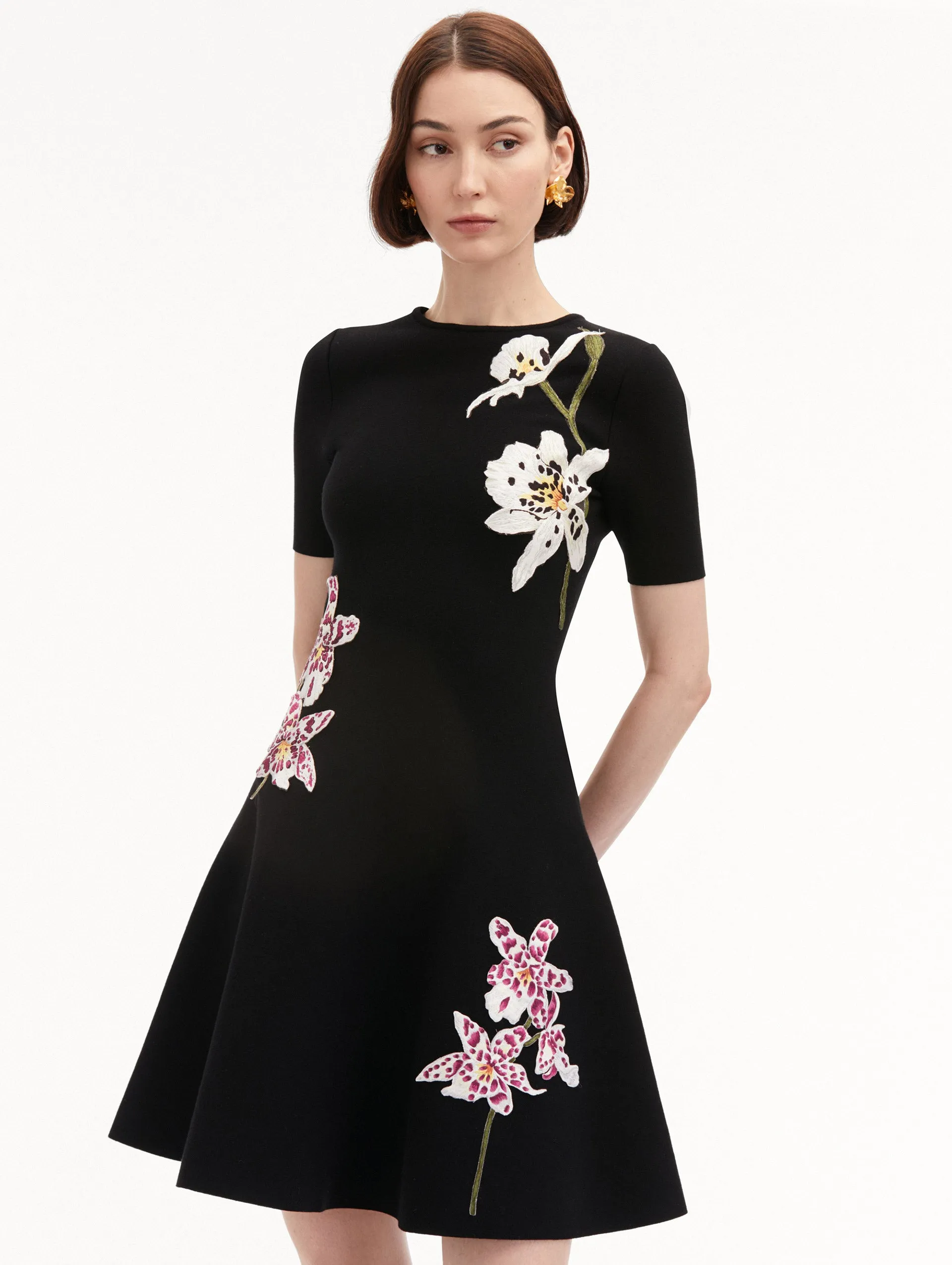 Orchid Threadwork Jacquard Dress