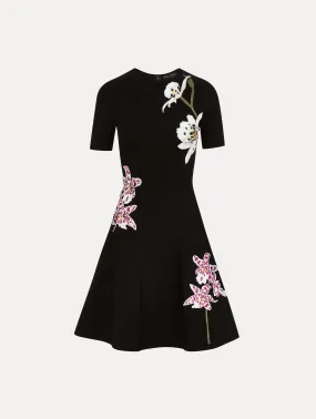 Orchid Threadwork Jacquard Dress