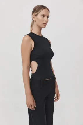 ORGANIC COTTON CUT OUT TANK JET BLACK
