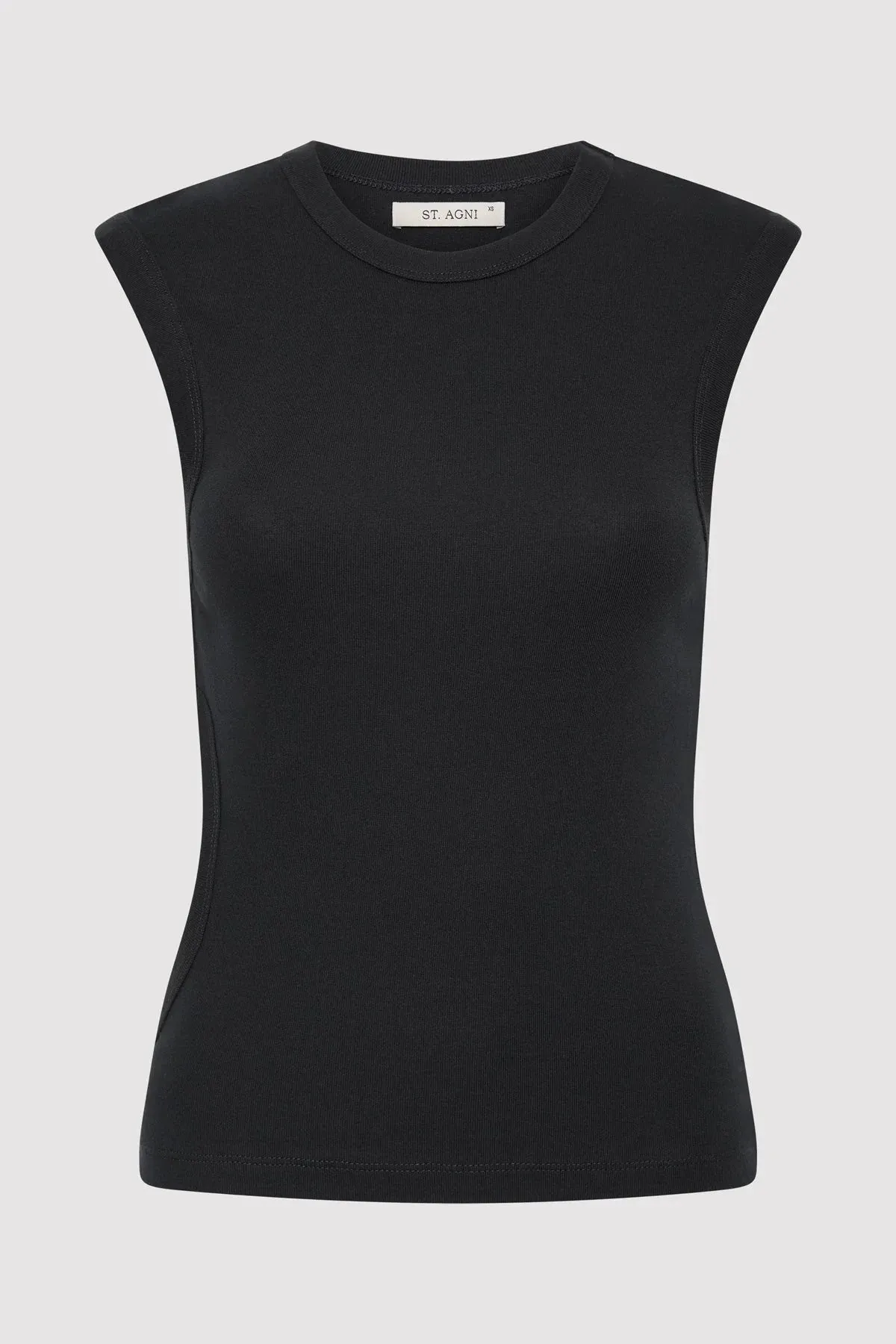 ORGANIC COTTON CUT OUT TANK JET BLACK