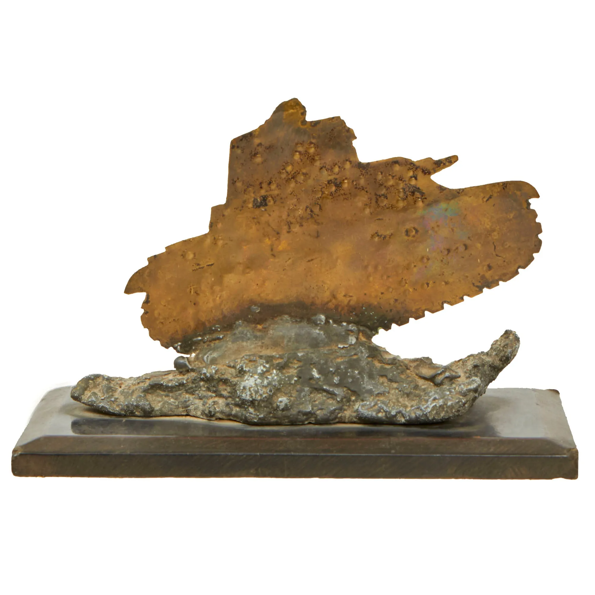 Original French WWII Char B1 Tank Trench Art Desk Model - Formerly Part of the A.A.F. Tank Museum