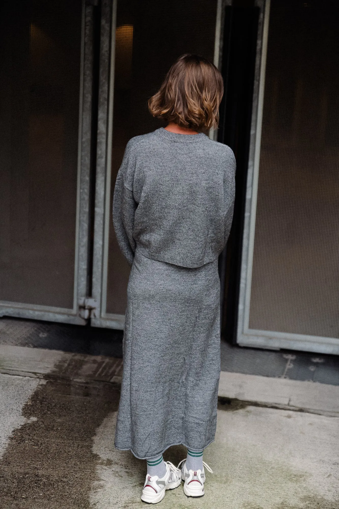 Panja knit skirt dark grey melange
