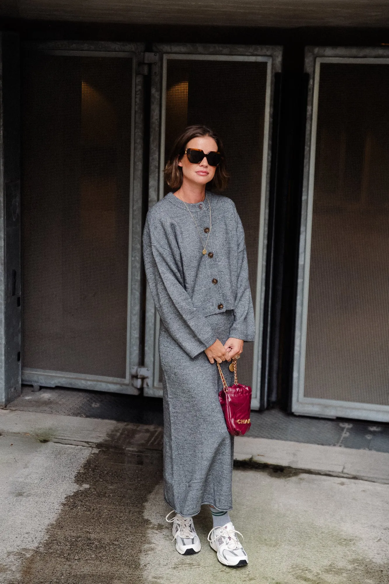 Panja knit skirt dark grey melange