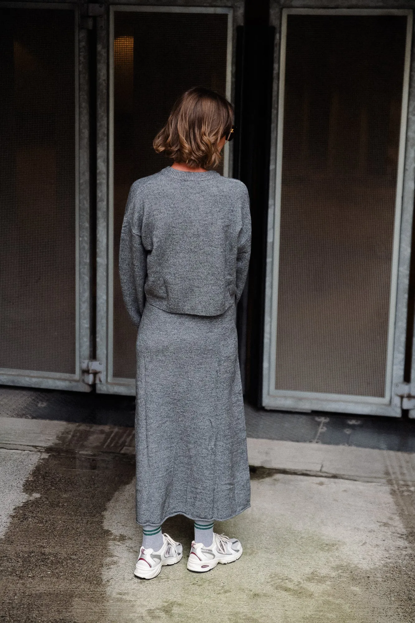 Panja knit skirt dark grey melange