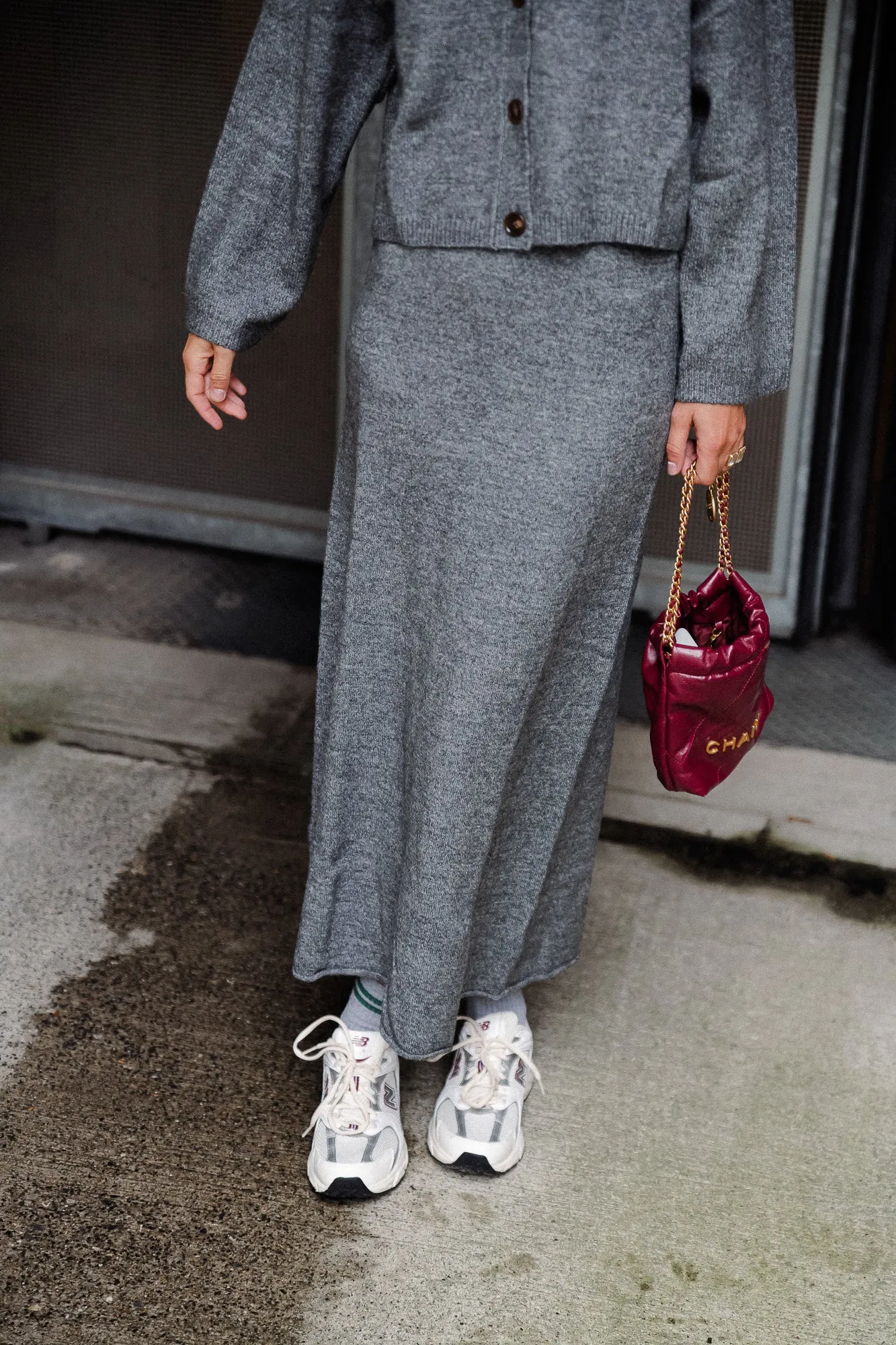 Panja knit skirt dark grey melange