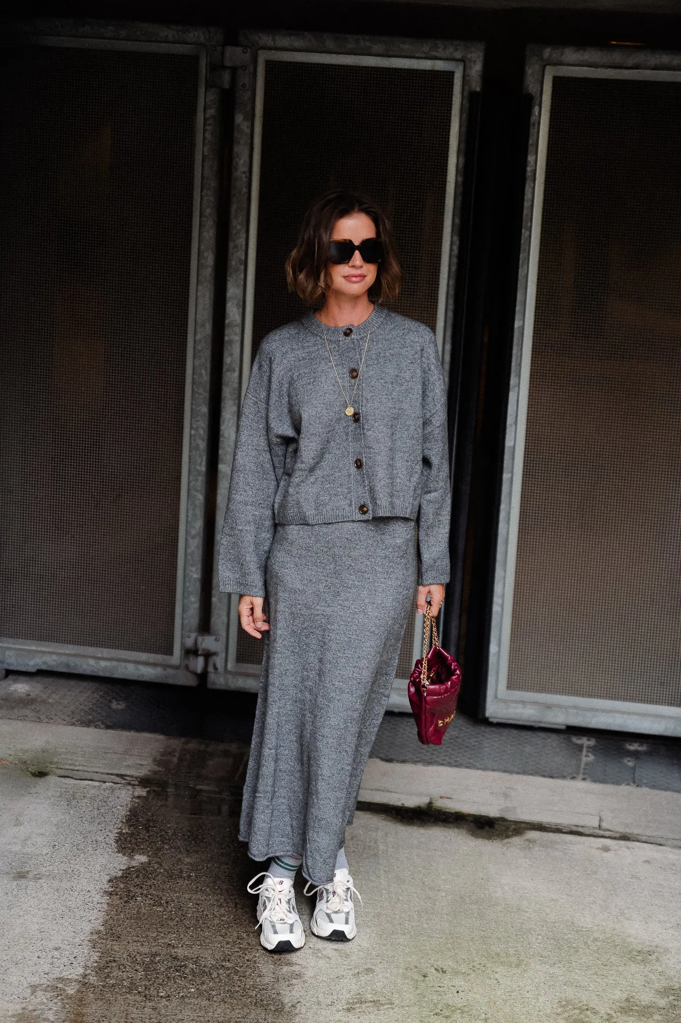 Panja knit skirt dark grey melange