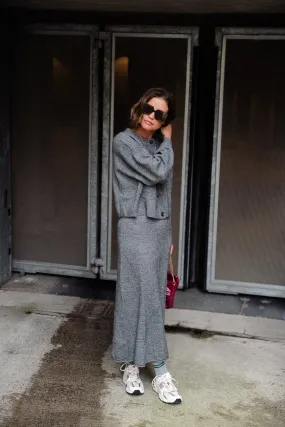 Panja knit skirt dark grey melange