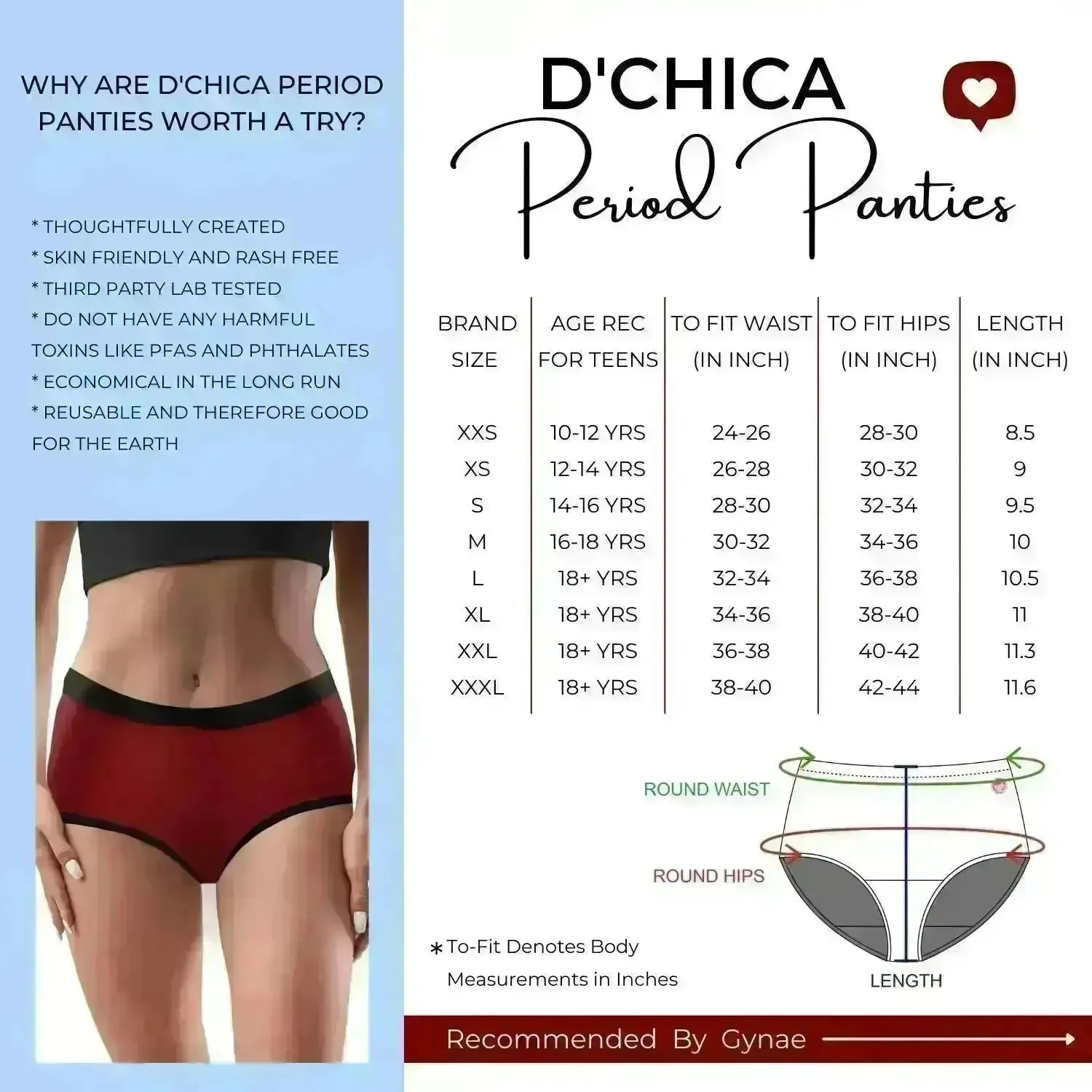 Period Panties | No Pad Needed | Rash Free | Leakproof | Reusable | Printed Black Period Panty