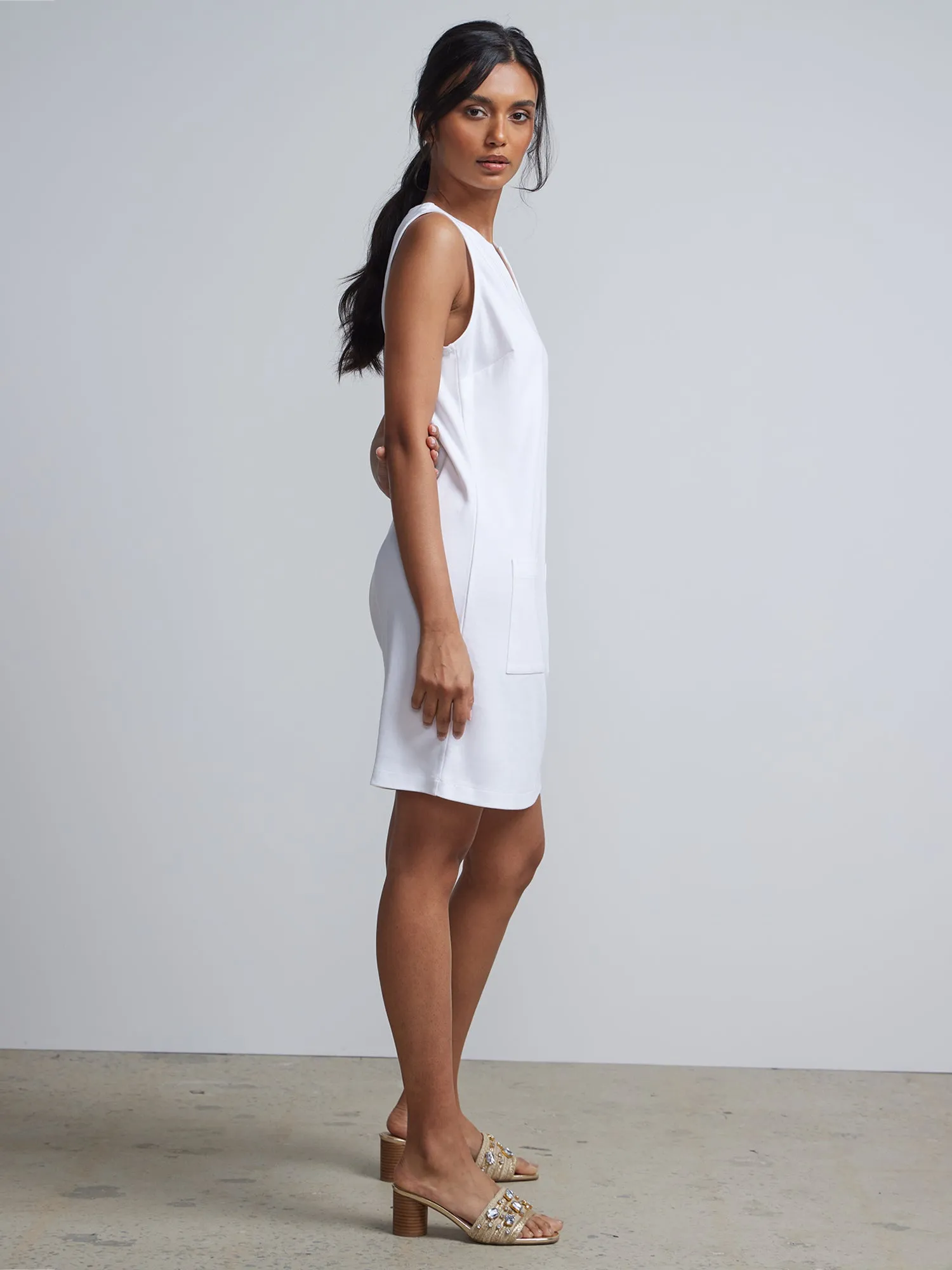 Petite Patch-Pocket Shift Dress - City Knits