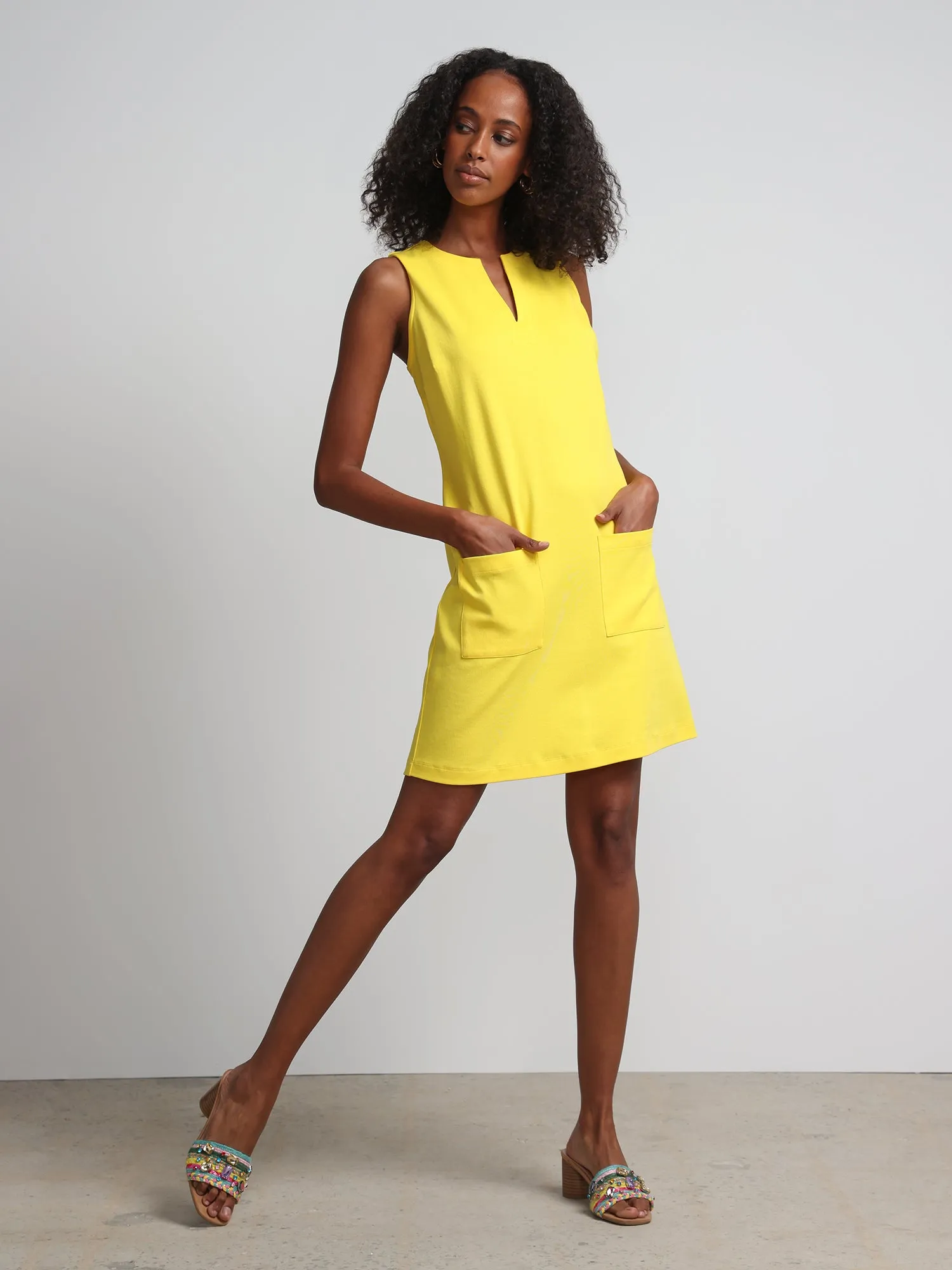 Petite Patch-Pocket Shift Dress - City Knits