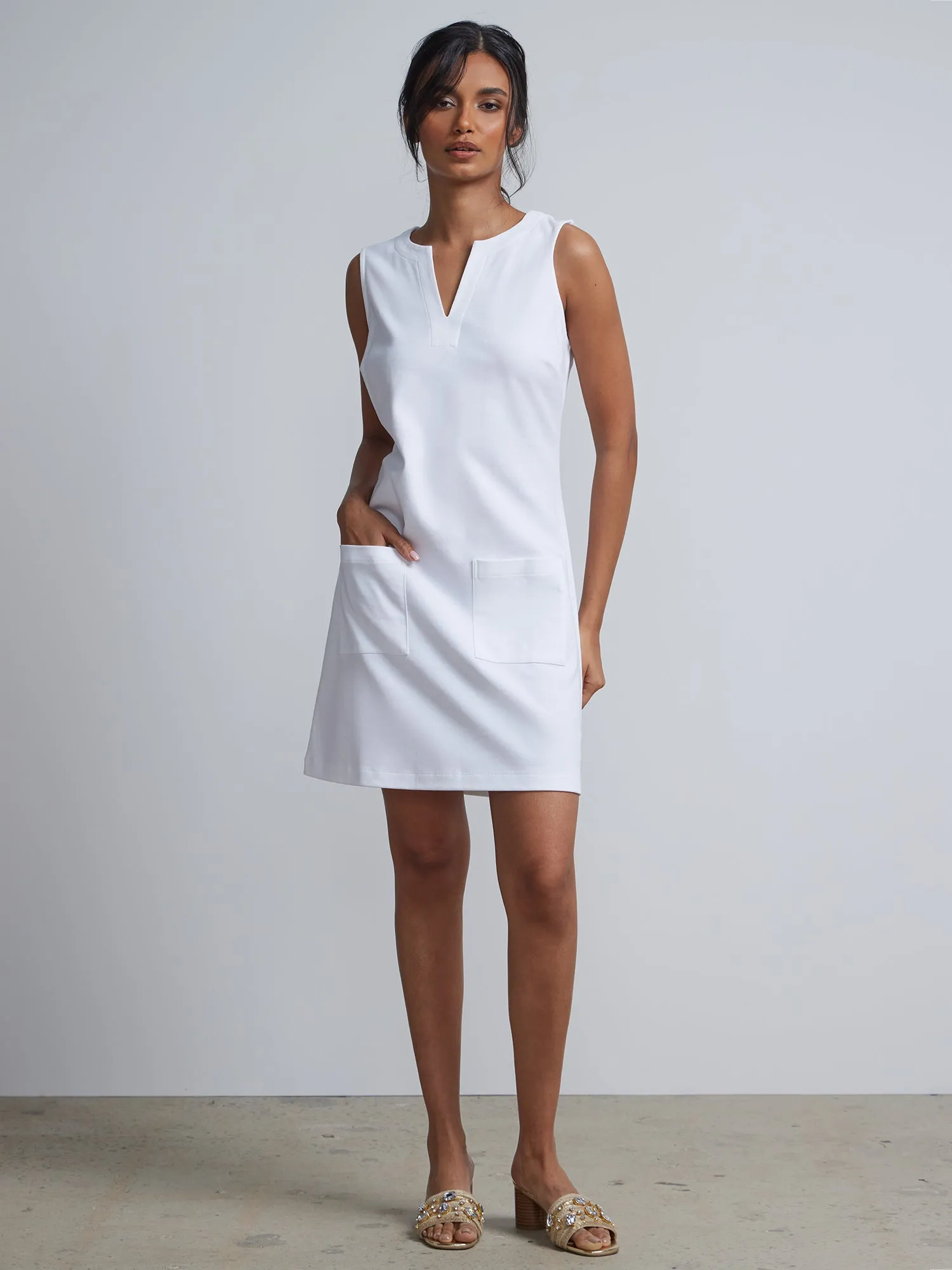 Petite Patch-Pocket Shift Dress - City Knits