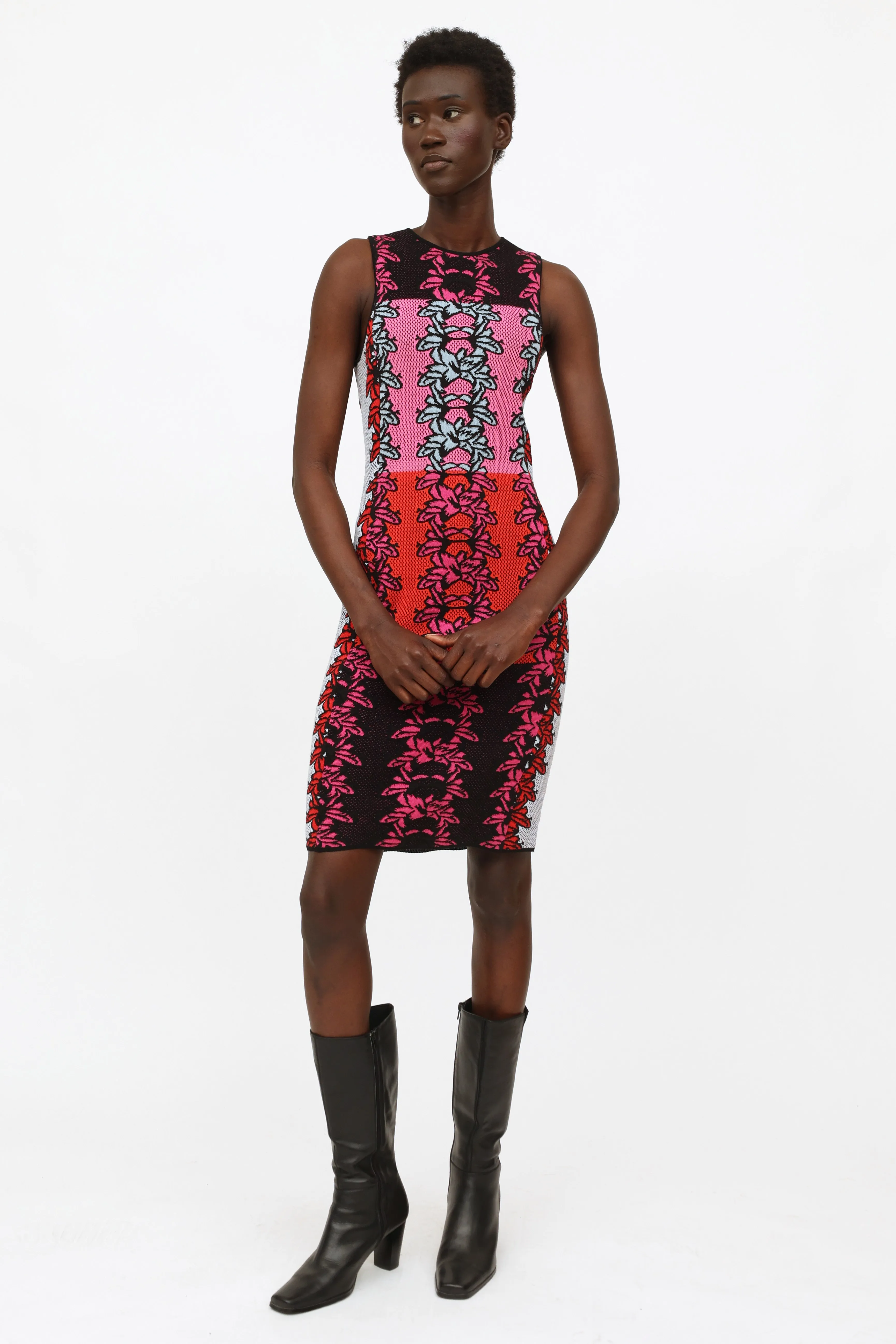 Pink & Red Knit Dress