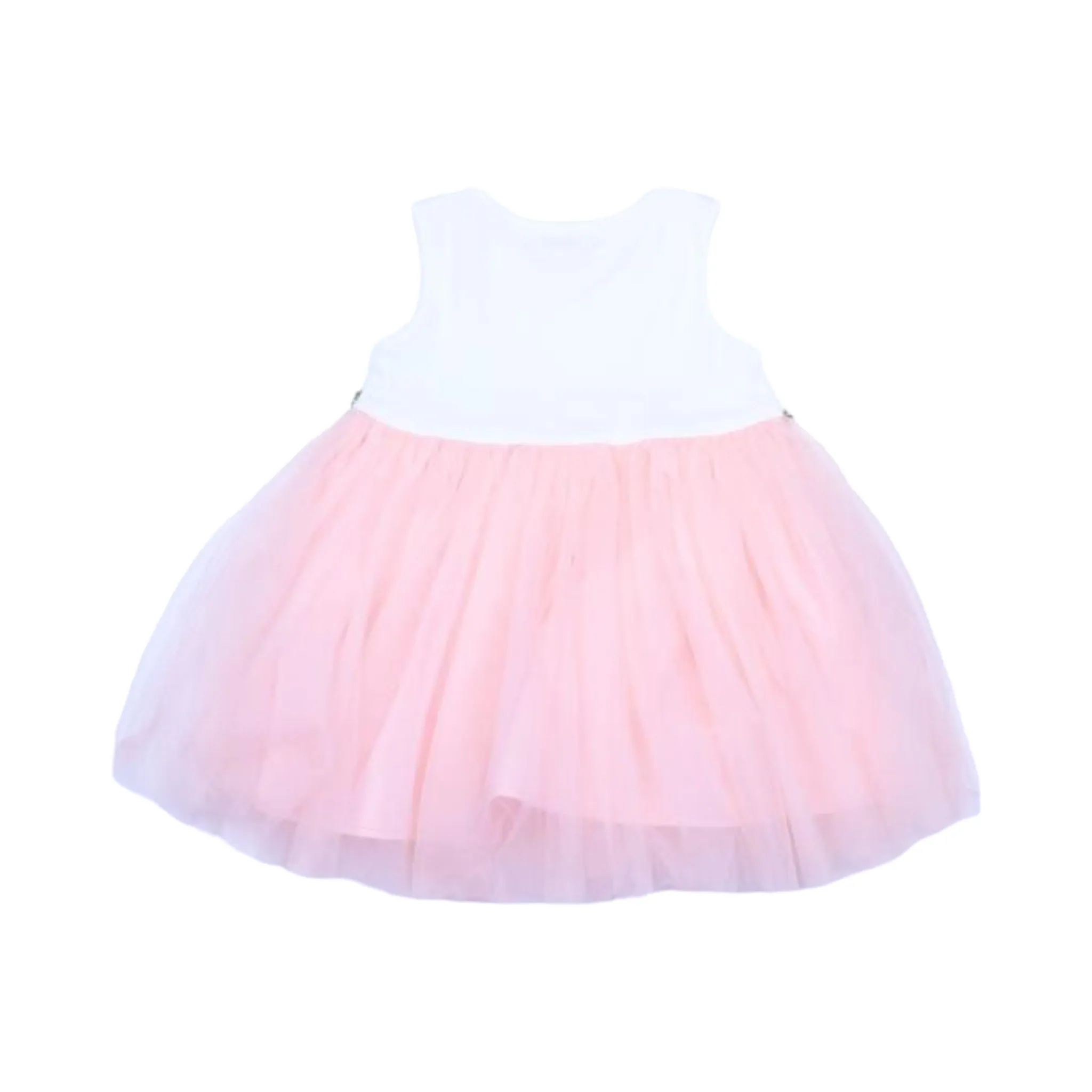 Pink Floral Waist Tulle Dress