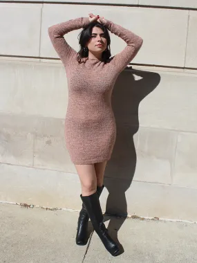 Pointelle Knit Mini Dress: Blush